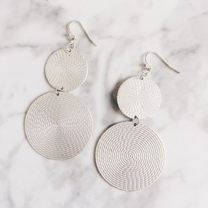 Anthropologie Silver Tin Earrings